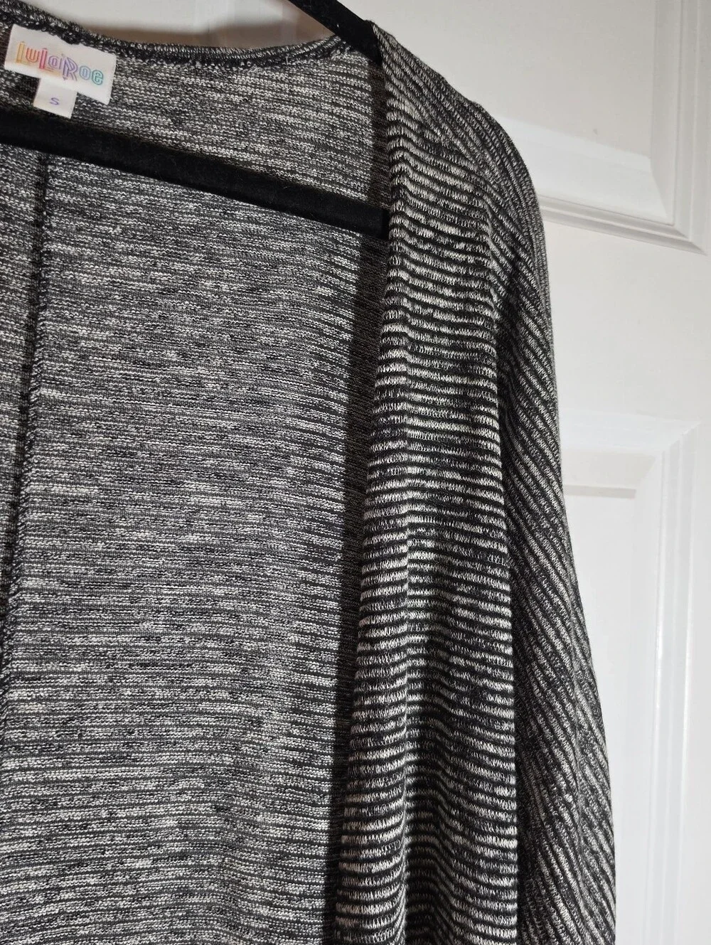Lularoe Black And Gray Open-Front Women’s Cardigan Sweater S